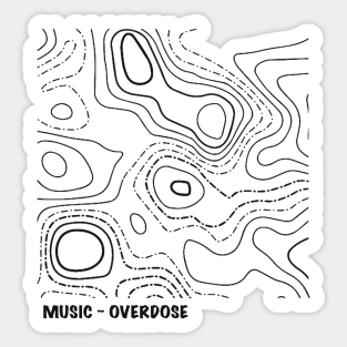 Music Overdose Vintage Swirls - Music Lover - No Music No Life Quote Sticker